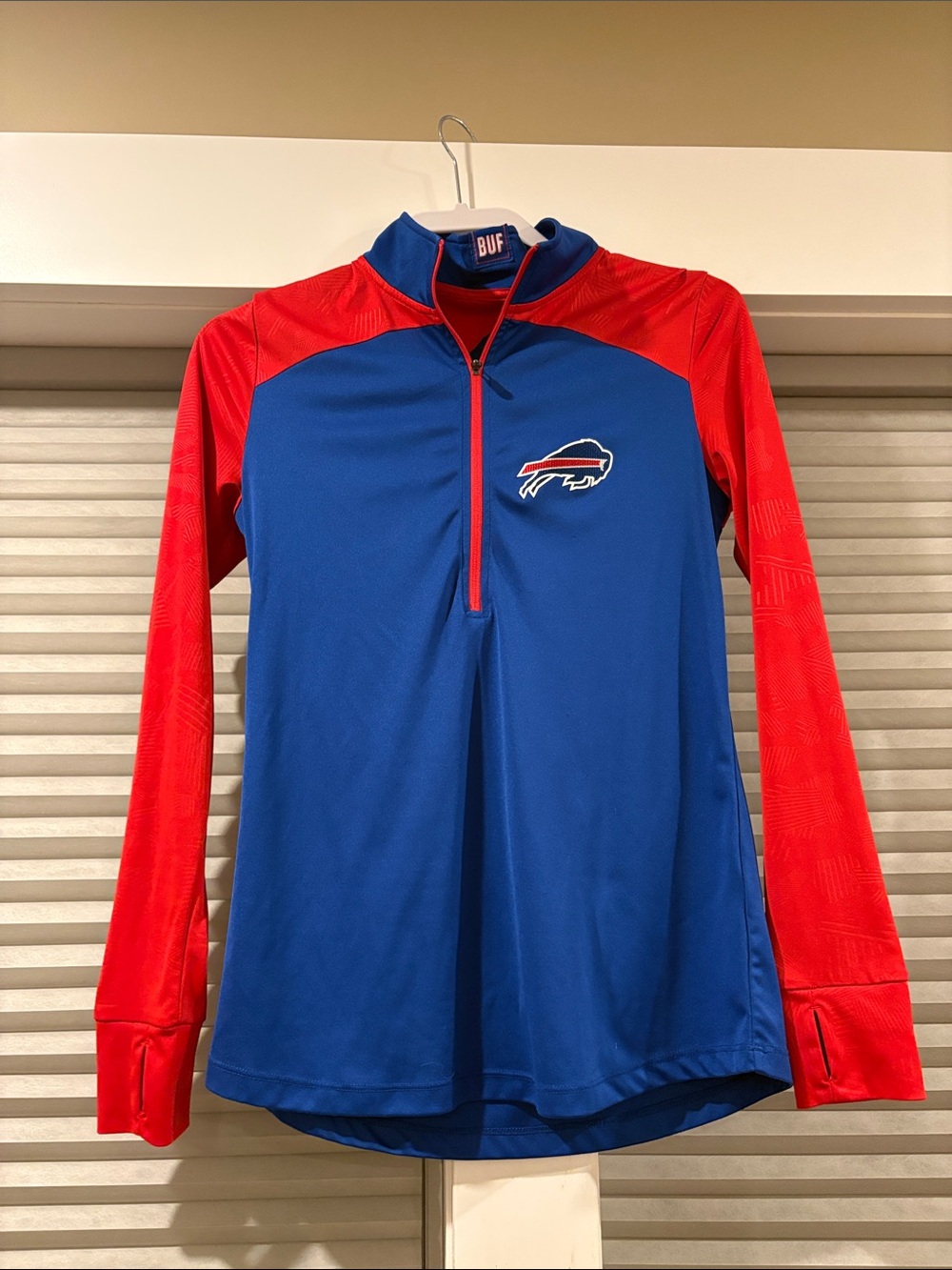 Fanatics Buffalo Bills Blue and Red Quarter-Zip Pullover